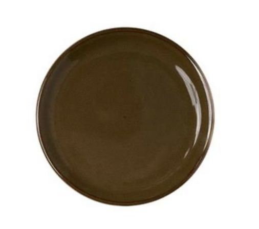 16 stk. Tallerken stentøj valnød 240 mm Rustik