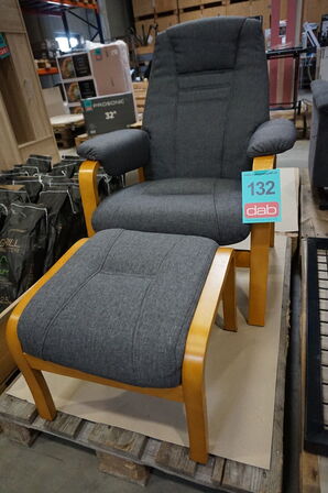 Otium lænestol inkl. fodskammel - grå