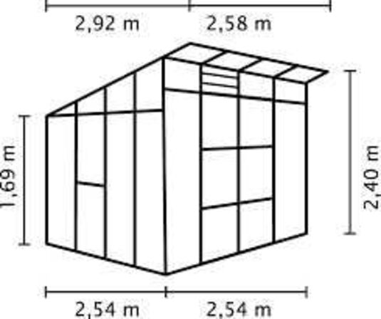 Vitavia Freya 7600 drivhus alu 7,6m2