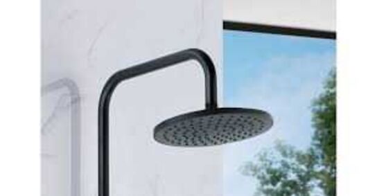 Bluerain brusesæt Lux mat sort m/termostat 