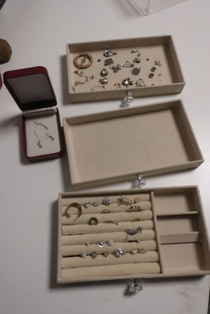 Øreringe, armbånd, vedhæng m.m. i boks