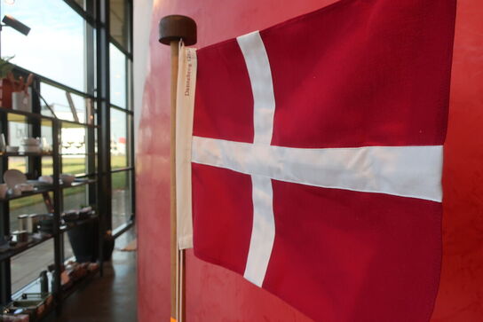 Dannebrog på flagstang LANGKILDE & SØN