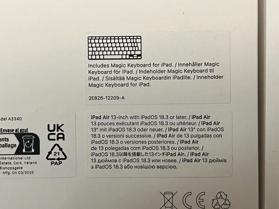 Apple IPAD Air. 4Gen. Med magic tastertur