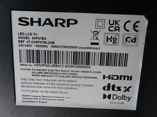 SHARP 65" fladskærm