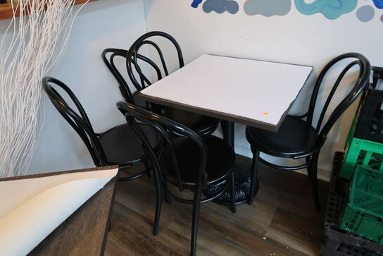 2 stk. caféborde med 5 stk. caféstole