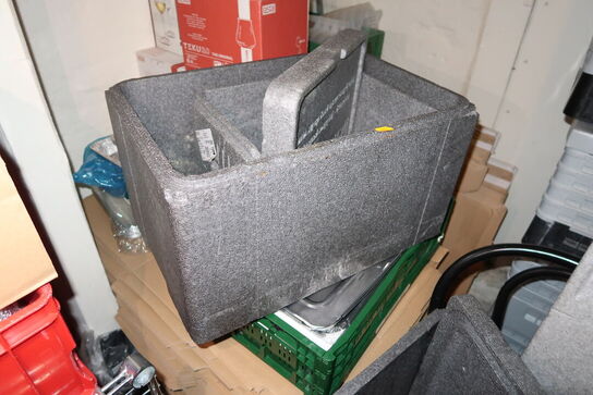 Div. Termokasser, engangsservice, papkasser, vinglas m.m.