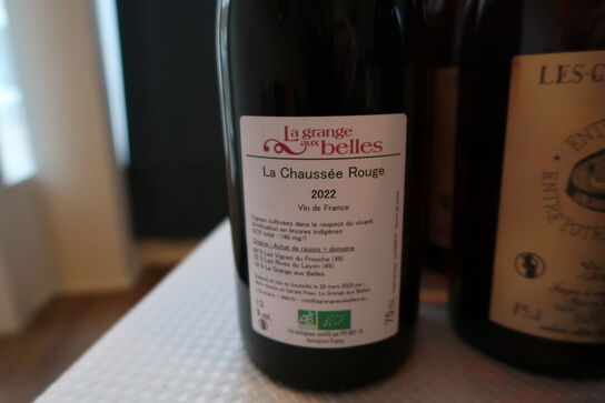 4 flasker rødvin LA CHAUSSEE ROUGE LA GRANGE AUX BELLES 2022