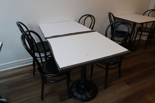 5 stk. caféborde med 12 stk. caféstole