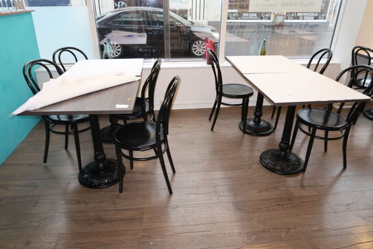 4 stk. caféborde med 7 stk. caféstole