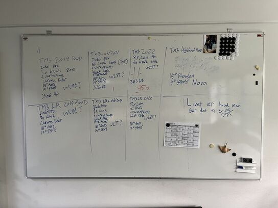 El. hæve/sænke skrivebord med whiteboard