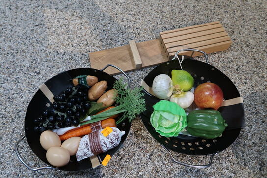 Grønsagspander, knivblok m.m.