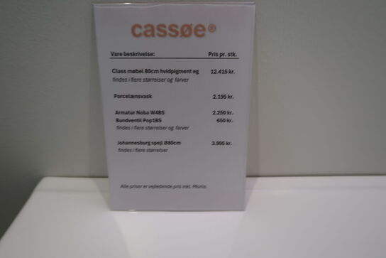 Badmødel CASSØE Class Hvidpigment Eg med vask, uden armatur