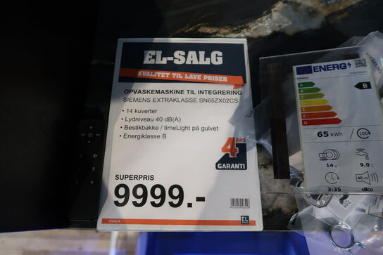 Indbygningsopvaskemaskine SIEMENS Extraklasse SN65ZX02CS