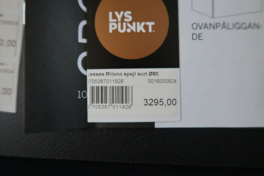 Spejl CASSØE Milano Sort Ø80