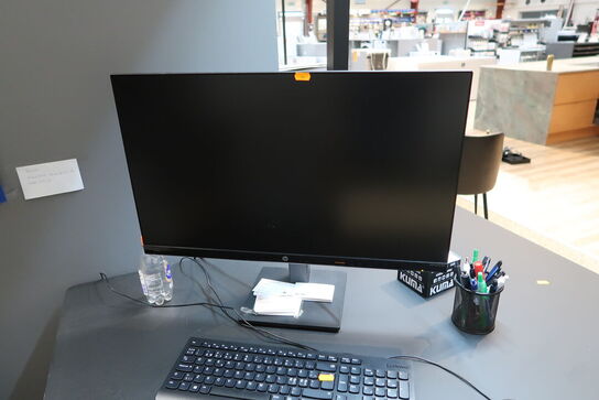 Computerskærm HP P27q G4, 2 stk. tastatur, 2 stk. mus, computer LENOVO 11EF