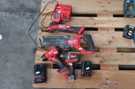 4 stk. elværktøj MILWAUKEE 