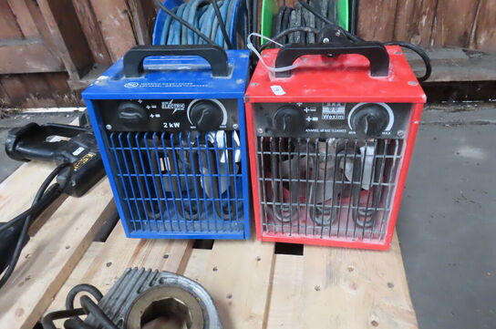 2 stk. Kabeltromler + 2 stk. varmeblæsere 