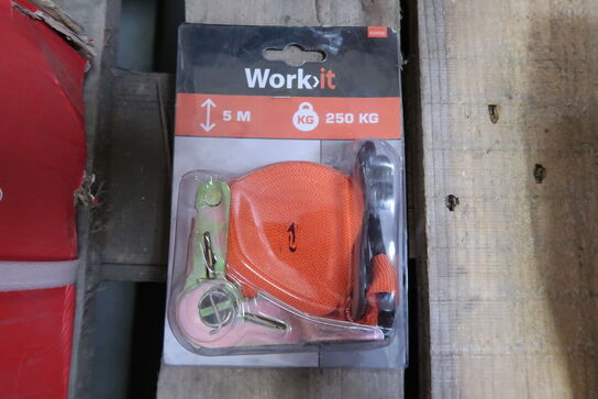 3 pk. Work>it Bagagefastspænder 250 kg. - 25 mm x 5 m