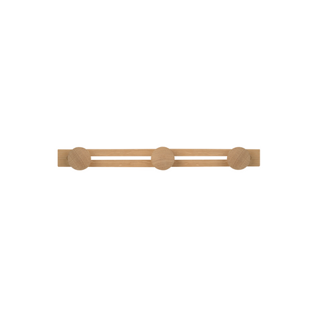 18 stk. Knagerække 3 knopper, 39,5 cm, egetræ