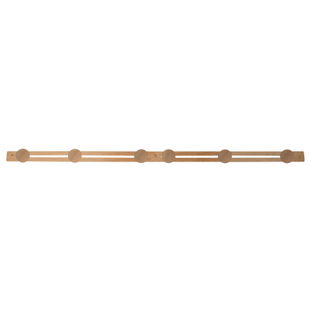 16 stk. Knagerække 4 knopper, 58,5 cm, egetræ
