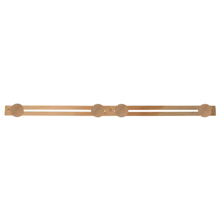 16 stk. Knagerække 4 knopper, 58,5 cm, egetræ