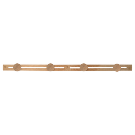 16 stk. Knagerække 4 knopper, 58,5 cm, egetræ