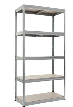 2 stk. Work-it stålreol med 5 træhylder 1800×900×300 mm 