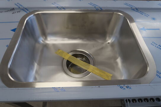 Rustfri stålbord m. vask 160x65xH90cm