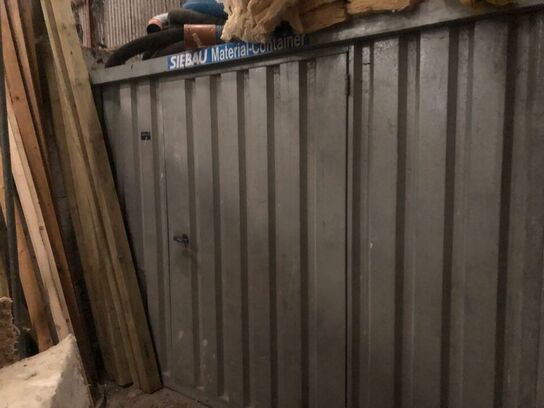 Materialcontainer uden indhold og nøgle