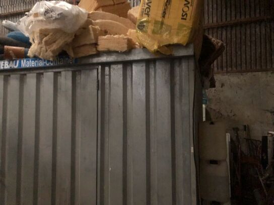 Materialcontainer uden indhold og nøgle