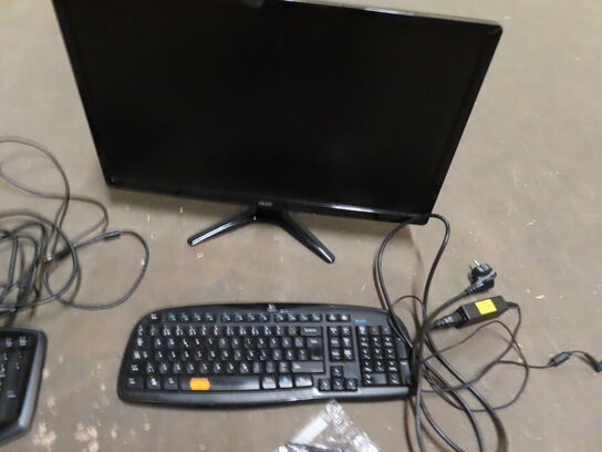 Tastatur LOGITECH og skærm ACER