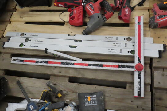 4 stk. Vaterpas samt gipsvinkel