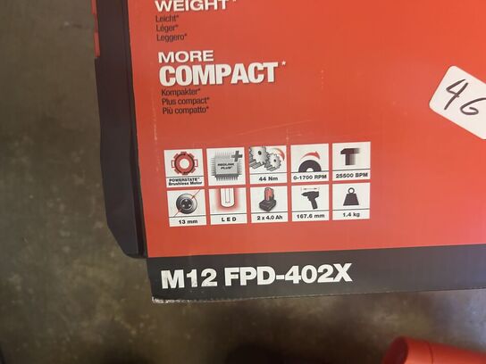 Milwaukee skruemaskine M12 FPD-402X