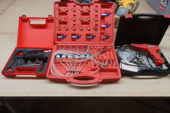 Knastaksel justeringssæt, flowmålersæt og plastsvejser