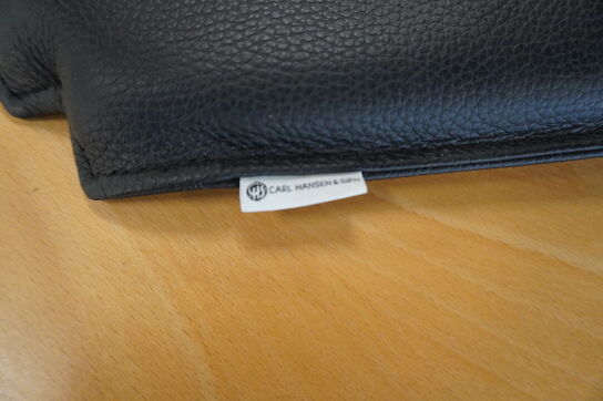 2 stk. Sædehynder Sort læder CARL HANSEN & Søn til CH26 stol