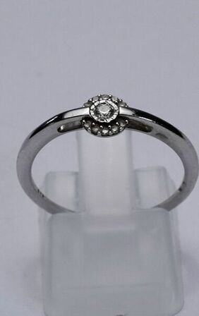 Brillantring af 9 kt.hvidguld prydet med en brillant på 0.05 ct