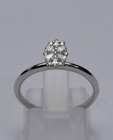 Brillantring af 9 kt. hvidguld prydet med diamanter