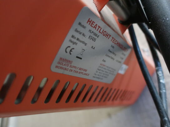 7 stk. infrarøde varmelamper & arbejdslampe på stativ