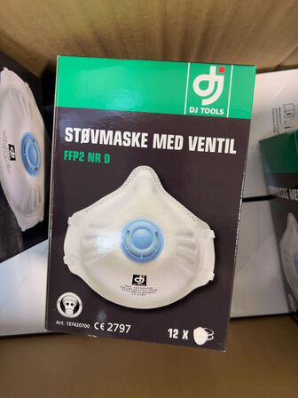 15 ks. (á 12 stk.) støvmasker DJ TOOLS FFP2 NR D