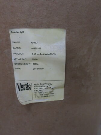 Sand til sandblæsning. Type og mængde ukendt