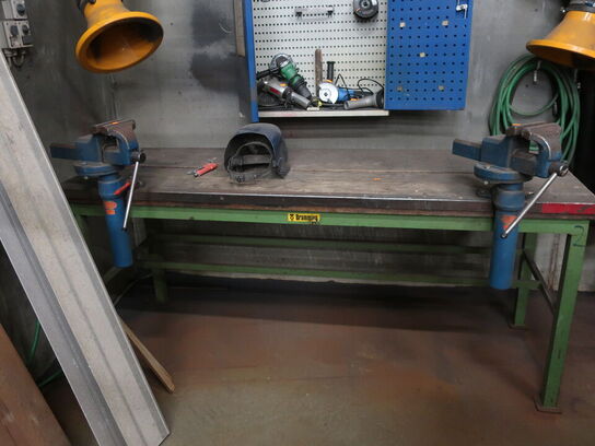 Filebænk m. 2. stk. skruestik m. PEDDINGTON løftefunktion