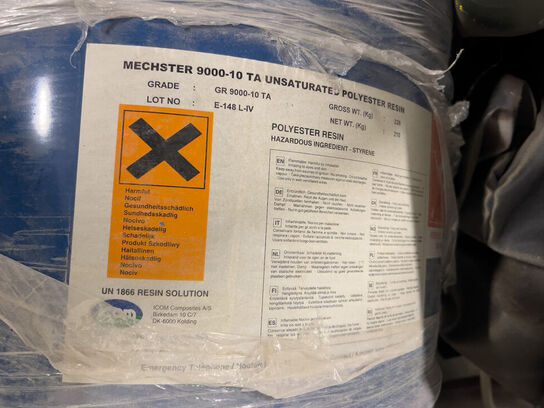 Tromlevogn inkl. tromle m. polyester (mgd. ukendt)