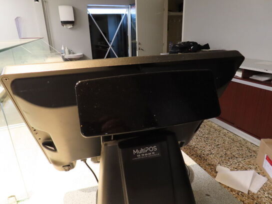 POS terminal med dankortterminal, stregkodescanner og pengeskuffe