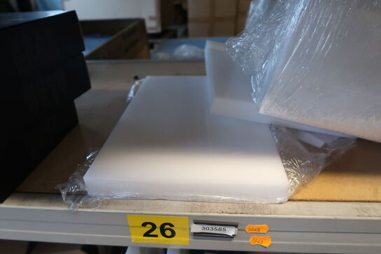 8 stk. Skærebræt 350 x 240 x 30 mm - hvid nylon