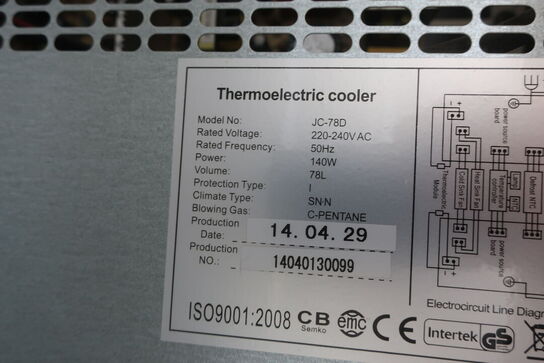 Vinkøleskab TEMPTECH JC-78D 78L