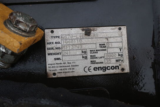 Skifte til gravemaskine ENGCON QS70-LIEBHERR