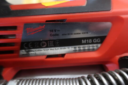 Akku. Fedtpresse MILWAUKEE M18 GG