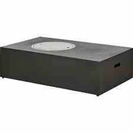 Larvik rektangulær ildbord med rund glas - sort 