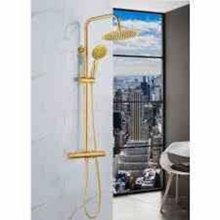 Bluerain brusesæt Lux mat messing m/termostat 