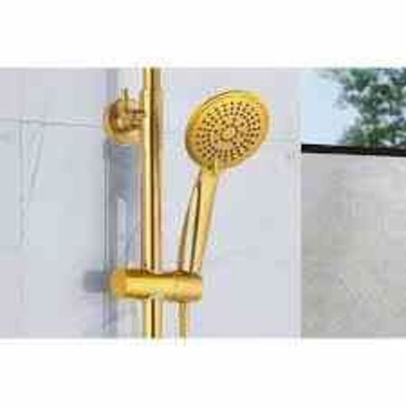 Bluerain brusesæt Lux mat messing m/termostat 